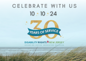 image of the Jersey shore dune grass with the words Celebrate with Us 10 10 24