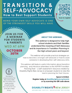 Transition and Self Advocacy Webinar - How to best support students.