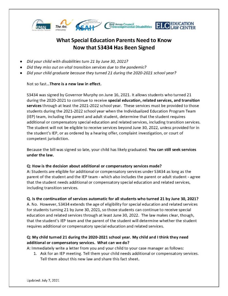 What Special Education Parents Need to Know about S3434